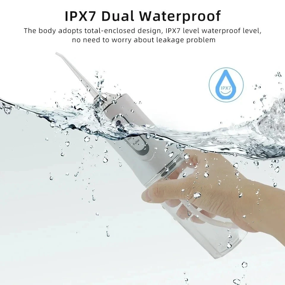 Irrigador oral dental eléctrico inalámbrico con hilo dental limpiador de dientes de viaje selección~ Foto 3 de 4