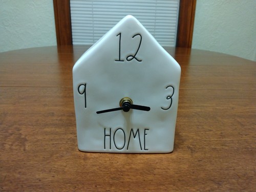 Rae Dunn Magenta Artisan Collection Farmhouse White “HOME” Ceramic Clock Decor