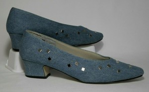 Vintage Jeans Azul Annie Anos 80 Prata Rebite Tachas sapatos Feminino 9 N |  eBay