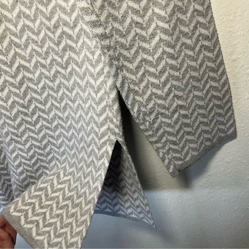 Maglione donna Aspen collo cappuccio grigio chevron finto collo comodo taglia XS - Foto 5 di 7