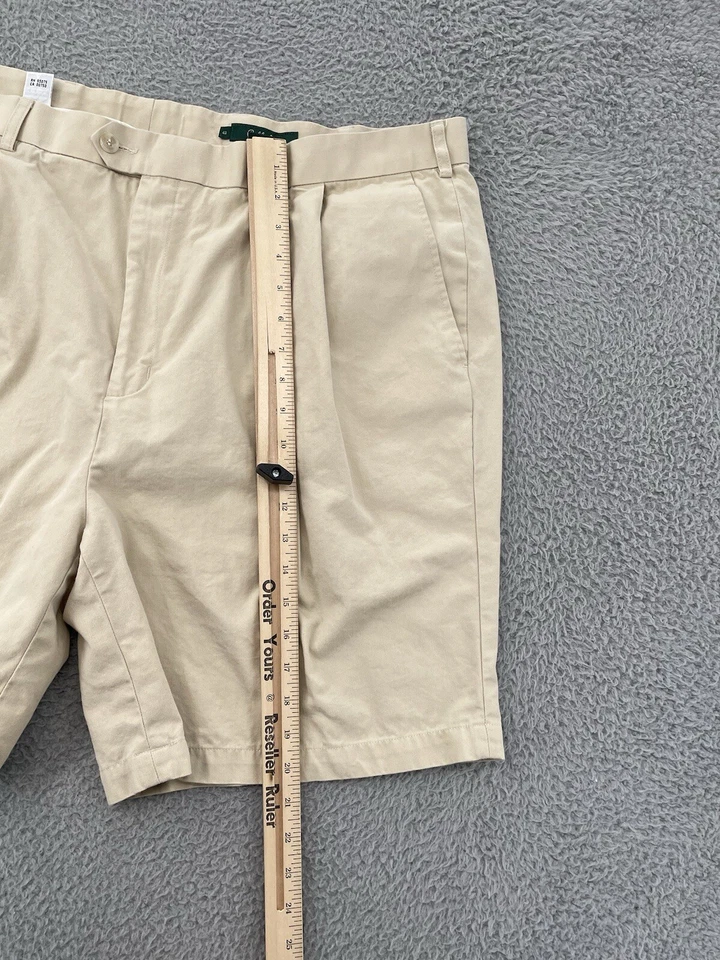 Pantalones Cortos de Golf Bobby Jones Para Hombre Talla 42 Beige Tostado Calce Clásico Plisado Entrepierna de 7.5 pulgadas Foto 4 de 4