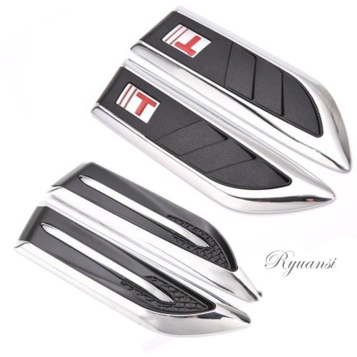 2Pcs Universal Black Car Exterior Side Fender Intake Vent Air Wing Cover Trim - Bild 8 von 10