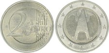 Deutschland 2 Euro 2002 J Fehlpr&auml;gung mit 1&euro;-Pille    61556
