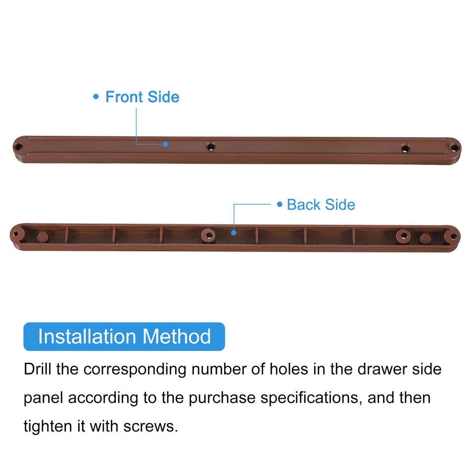 Schubladenführungen,10Stk,300mm Kunststoff,geriffelte Führungsschienen (braun) - Bild 4 von 4