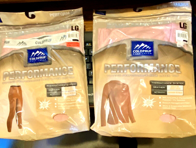 Coldpruf Women's Base Layer  Pink - Size Large.  Top & Bottom both for one price