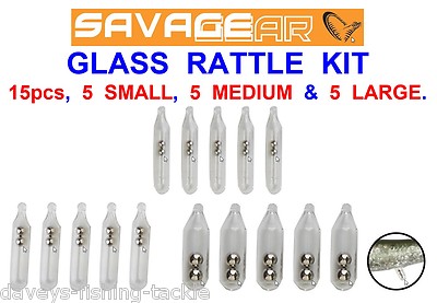 SAVAGE GEAR GLASS RATTLE KIT FOR SOFT BAIT CANNIBAL 4PLAY SHADS SANDEEL SLUG ETC