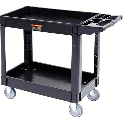 Utility Service Cart 2 Shelf 550LBS Heavy Duty Plastic Rolling Medium