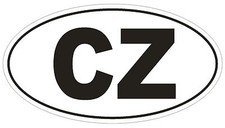 CZ Czech Republic Country Code Oval Bumper Sticker or Helmet Sticker D903