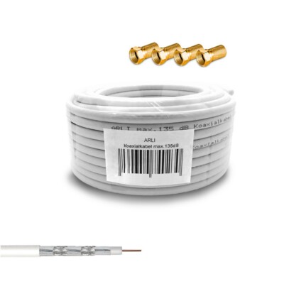 10m Koaxialkabel 135 5-FACH Sat Antennenkabel DIGITAL Kabel Koaxkabel HDTV 4K 8K