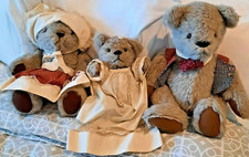 THREE Teddy Bear Fully Jointed Vintage Plush Stuffed Animals
