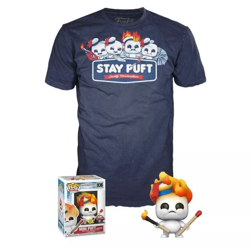 Size XL Funko Pop & Tee - Ghostbusters Afterlife Mini Puft On Fire