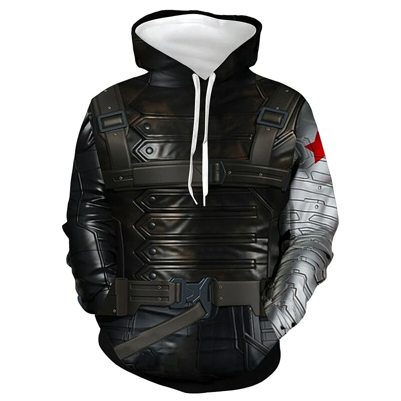 Winter Soldier BUCKYY Bn Hoodie Sweatshirt Pullover Avenger Cosplay Jacket Coat