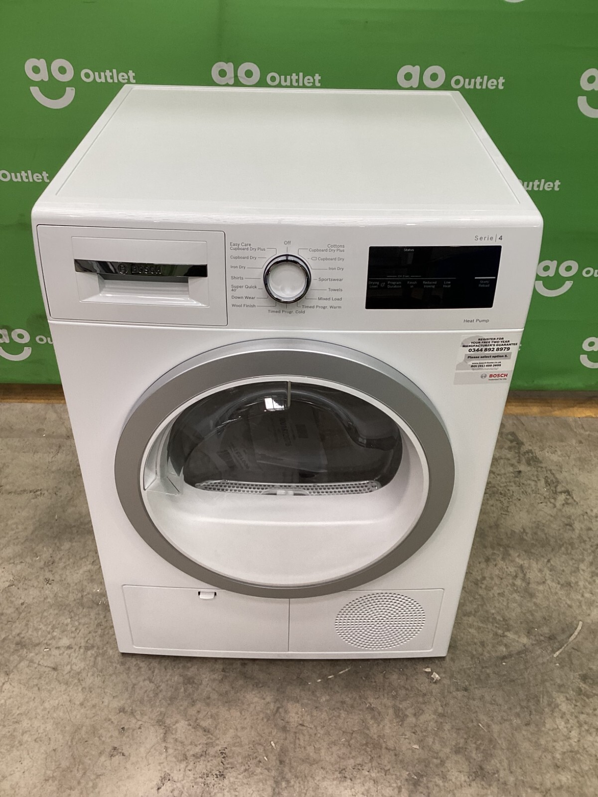 Bosch Heat Pump Tumble Dryer - White - A++ Rated WTH85223GB 8Kg #LF64237