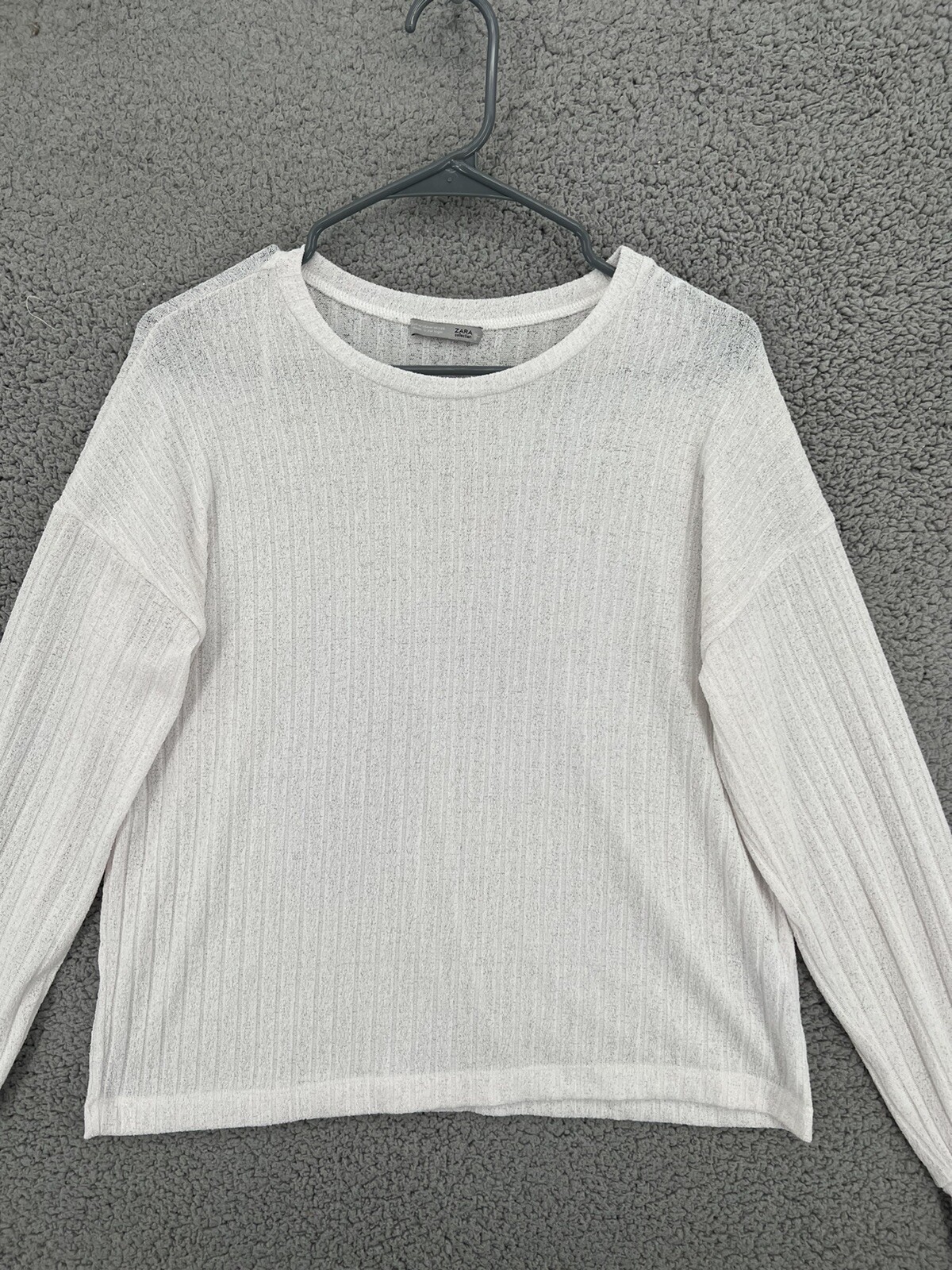 Zara Wu0026B Collection Sz M White Long Sleeve Top - Гофрокартон