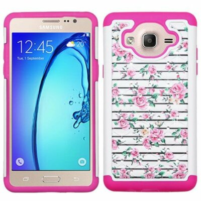 Asmyna Cell Phone Case for Samsung On5 - Pink Fresh Roses/Hot Pink