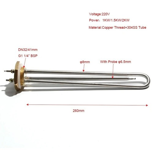 Water Heater Element Immersion G1 1/4" DN32/41mm Copper Thread 1KW 1.5KW 2KW - Picture 10 of 11