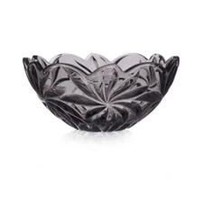 Crystal Bowl 11 "  Gray Vase Fruit Desert Sweets Bohemia Czech Glass Gift NEW