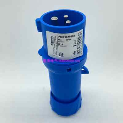PKX16M423 straight industrial plug 200.250V, 16A,  2P+E,  IP44 Blue