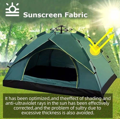 Wasserdichtes tragbares Instant Outdoor Camping Zelt für 2-3 Personen Familienzelt M5A5 - Bild 7 von 9