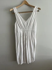 Loft Women’s White Dresss Sleeveless  Midi SZ M