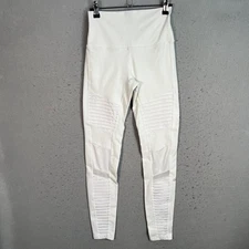 Alo Womens High-Waisted Moto Leggings Size Small White Gym Yoga Athletic