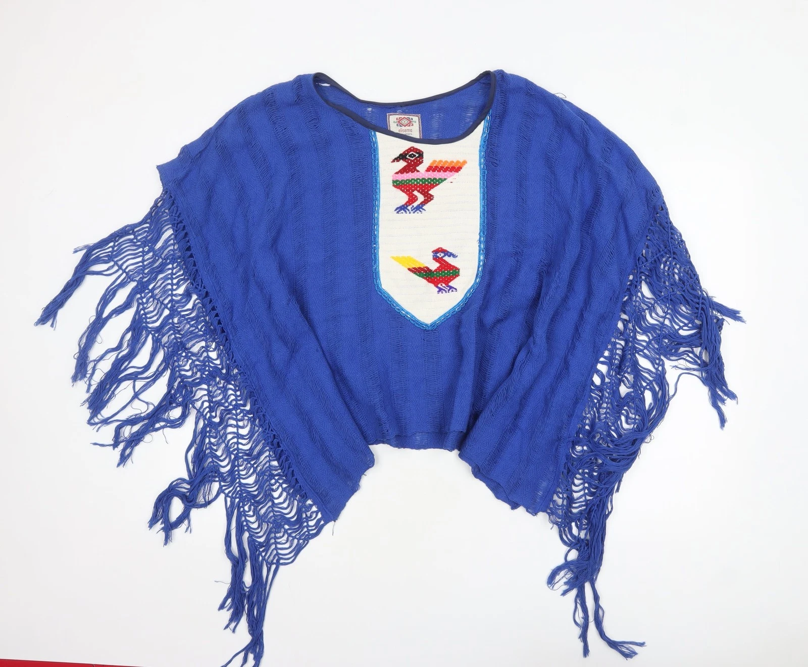 Elisema Women's Blue Bohemian Fringe Cape Poncho M
Opens in a new window or tab