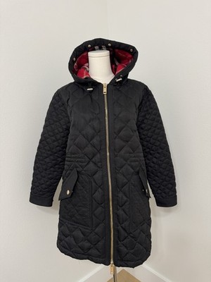 Women's BURBERRY LONDON Black Jacket With Check Liner Sz L