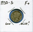 W@W 1930-s Mercury Dime !!!! ( LOW Mintage !!!!)  F+ !!!!!