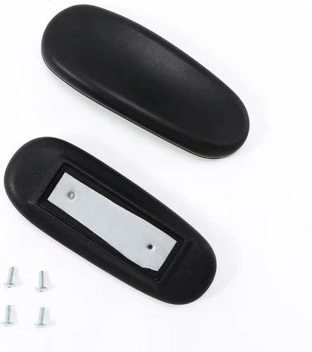 Office Chair Replacement Armrest Arm Rest Pads Caps 4 Mounting Hole, Black  - Picture 1 of 8