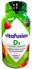 Vitafusion Vitamin D3 Gummy Vitamins Berry  Peach 150 Count EXP 02/2027