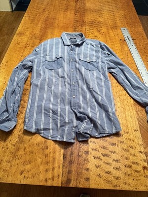 American Rag Shirt Mens Large Blue And White Button Up Long Sleeve Preppy