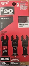 Milwaukee Multi-Tool Oscillating Blade Kit 5 Piece NITRUS & Bi-Metal Blades NEW