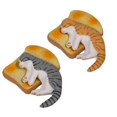 Unique PVC Toast Bread and Cats Statue Ornaments For Car Dashboard Decoration