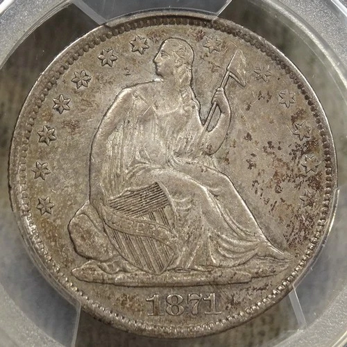 1871-S Seated Liberty Half Dollar, PCGS/CAC XF-45, Tough CAC