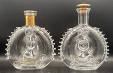 TWO REMY MARTIN LOUIS XIII COGNAC BACCARAT CRYSTAL DECANTER BOTTLES EMPTY 750 ML
