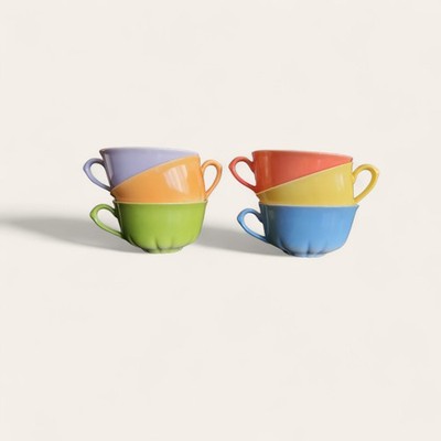 THUN Karlovarsky Porcelain Mug Set Colorful 6 Piece Coffee Tea Czech Republic 