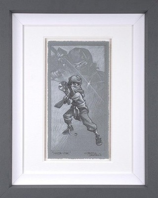 Ninja Star - Skizze von Craig Davison. Gerahmt, Signiert Limited Edition