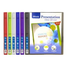 BAZIC 1/2" Poly 3-Ring Presentation View Binder w/ Pocket, Assorted Color 6-PACK