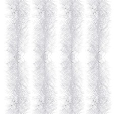5Ft Feather Boa, 4 Pcs Artificial Fluffy Feather Boas, White