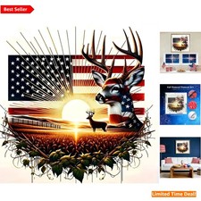 4th of July 5D Diamond Art Kit for Adults - DIY Patriotic Wall Decor 14x14 in