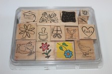 Wood Mounted Rubber Stamps Various Companies Themes 14 Count
