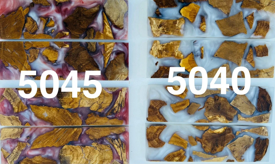 Básculas para cuchillos * Híbrido Olive Burl y Epoxi * Color polvo de mica Foto 3 de 4