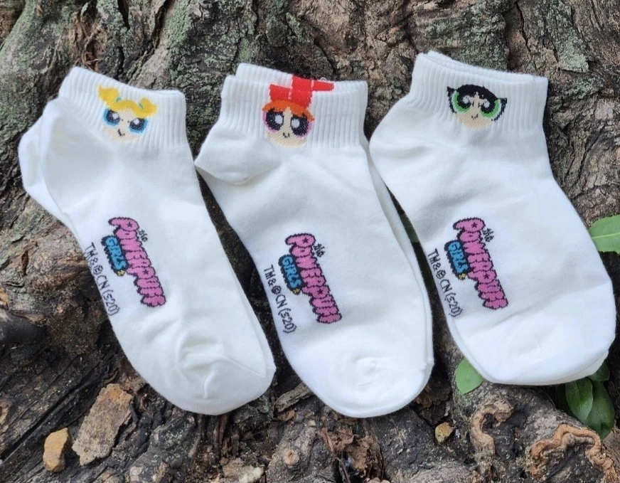 Quality Korean Powerpuff Girls Socks 3 Pairs Gift Set