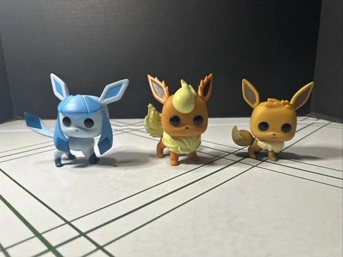 Funko Pop Pokemon Eevee Glaceon Flareon Eeveelutions Lot Loose No Box