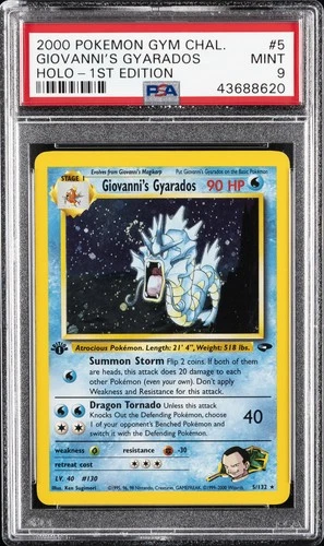 2000 POKEMON GYM CHALLENGE HOLO-1ST ED #5 GIOVANNI'S GYARADOS PSA 9