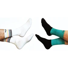 2Pairs Cycling Socks Riding Bicycle Bike Sports Ankle Socks XC MTB Green White