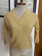 VINTAGE SAKS FIFTH AVENUE: 100 Cashmere Made In Scotland SZ.M PALE YELLOW 