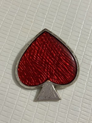 Vintage Brosche Yves Saint Laurent Linksufer Pique rot signiert