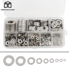 600 Pcs 304 Stainless Steel Flat Washers Kit for Automotive & Machinery