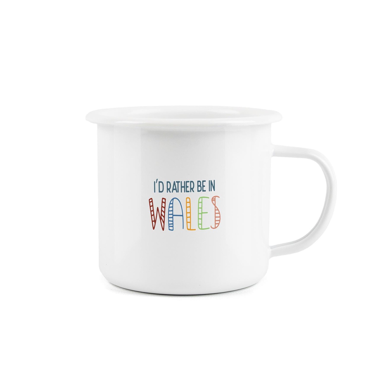 I'd Rather Be Places Enamel Mug - Id Rather Be In Wales Novelty Outdoor Cup